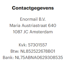Enormail review - Contactgegevens enormail